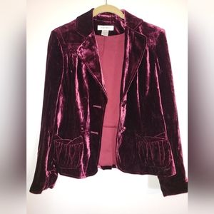 Deep Red / Burgundy Velvet Nine West Blazer * Size 8